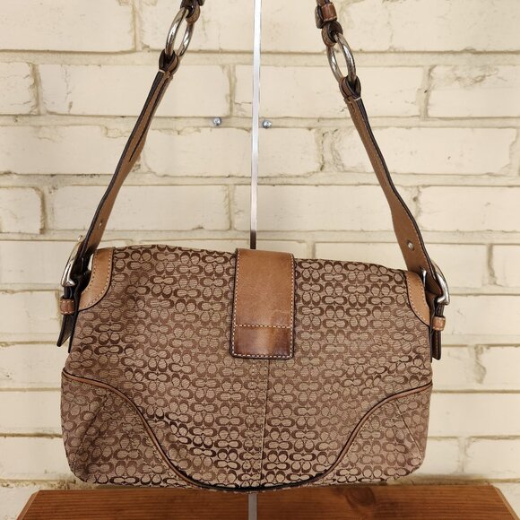 Vintage Coach Soho Signature C's Brown Shoulder Bag - Picture 3 of 15